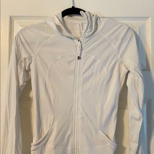 White Lulu Lemon Hooded Sport Jacket